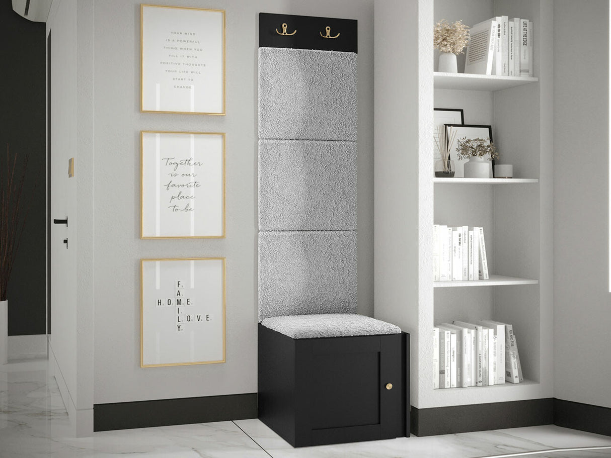 Előszoba garnitúra ORION RYFEL RAMIRO XXII (Terospito), Keret színe: Fekete, Puha falpanel színe: Abriamo 6