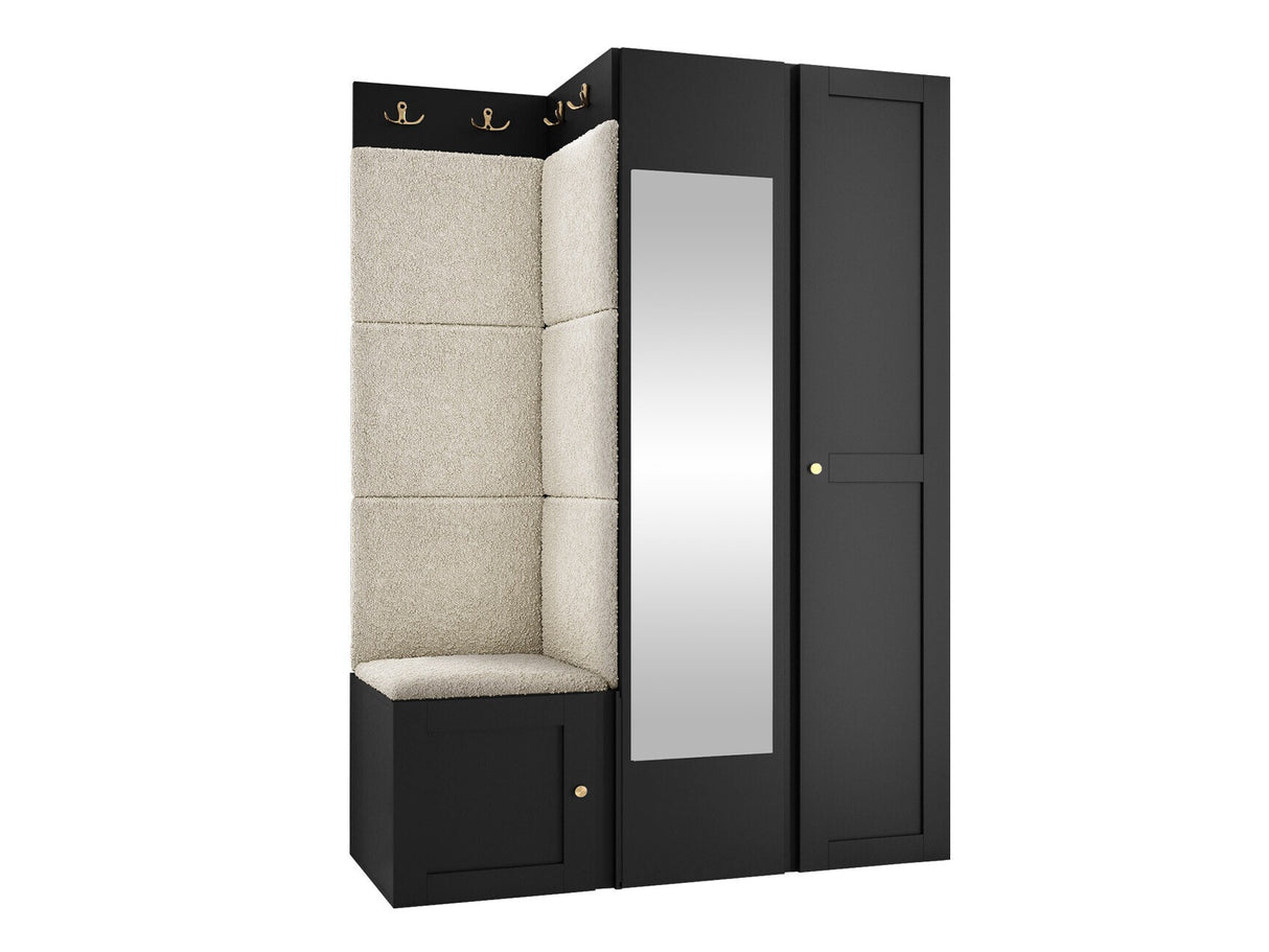 Előszoba garnitúra ORION RYFEL RAMIRO XXIV (Terospito), Keret színe: Fekete, Puha falpanel színe: Abriamo 3