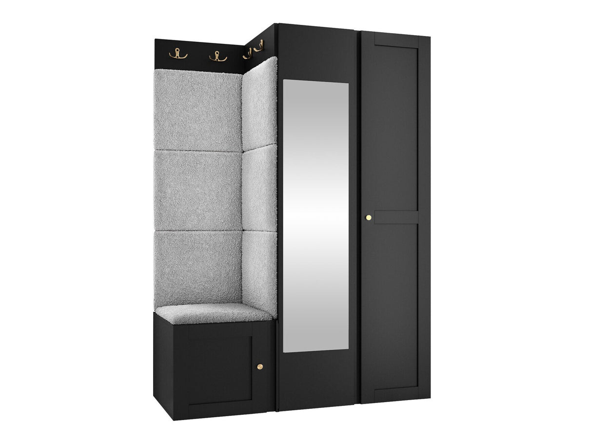 Előszoba garnitúra ORION RYFEL RAMIRO XXIV (Terospito), Keret színe: Fekete, Puha falpanel színe: Abriamo 6