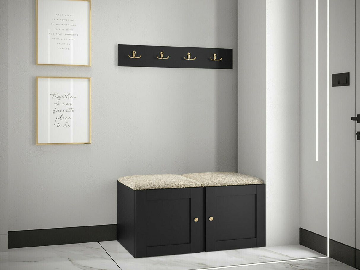 Előszoba garnitúra ORION RYFEL RAMIRO VI (Terospito), Keret színe: Fehér, Puha falpanel színe: Abriamo 3