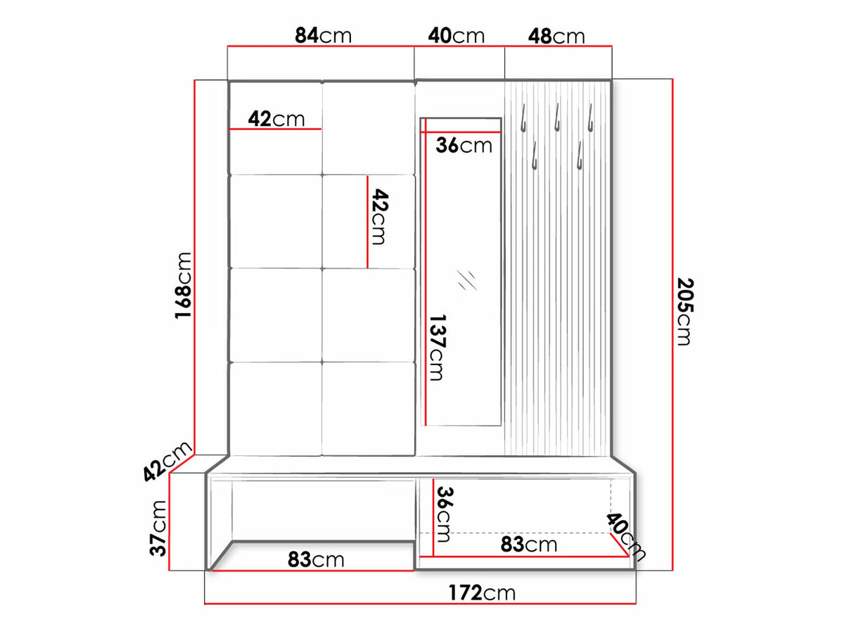 Előszoba garnitúra Premium I (Anrilot), Szín: Abriamo 6