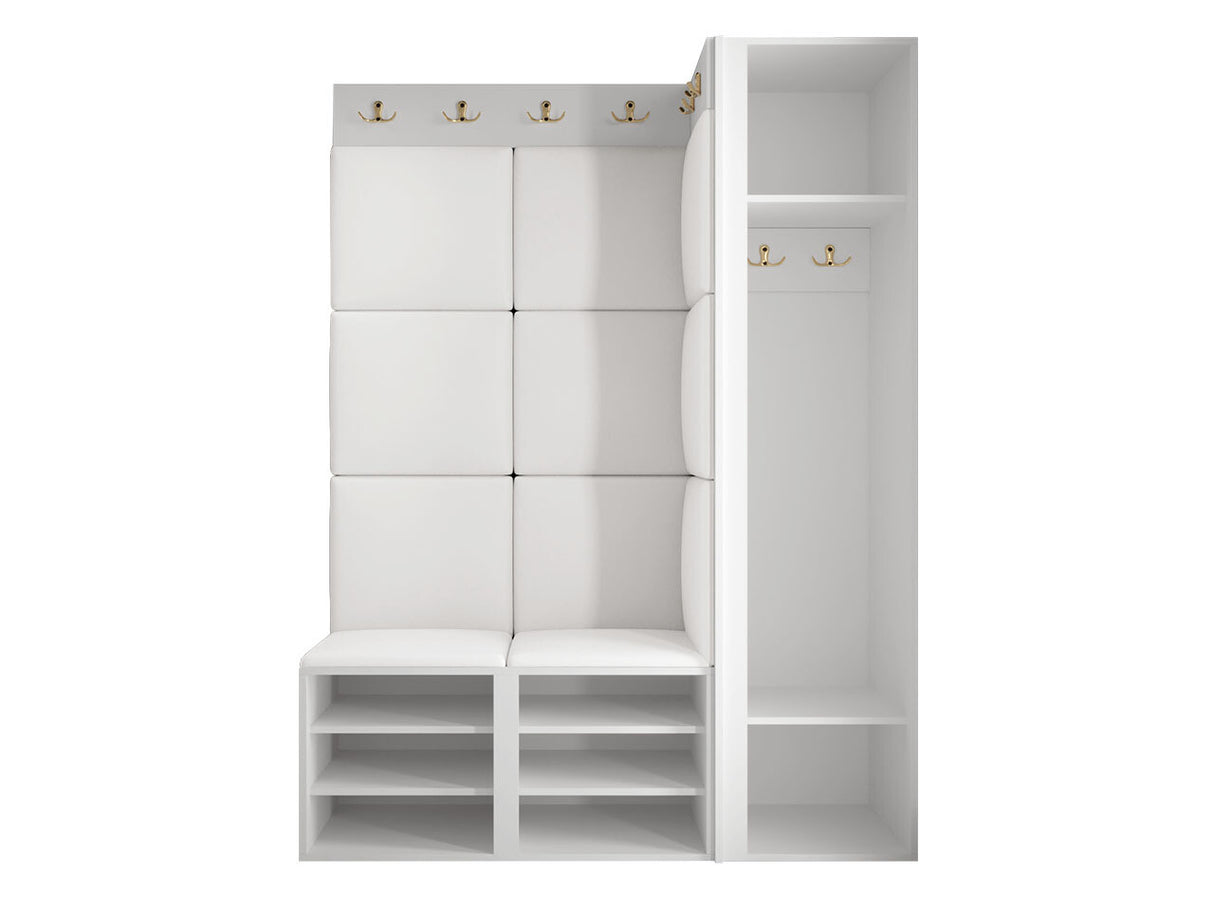 Előszoba garnitúra ORION RYFEL SLIM IX (Towiro), Keret színe: Fekete, Puha falpanel színe: Soft 017