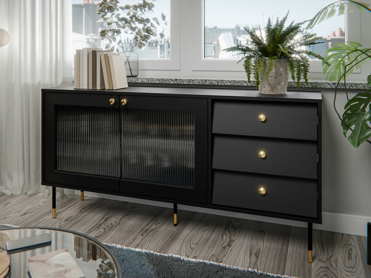 Komód Komoda VALERIO 150, Szín: Fekete