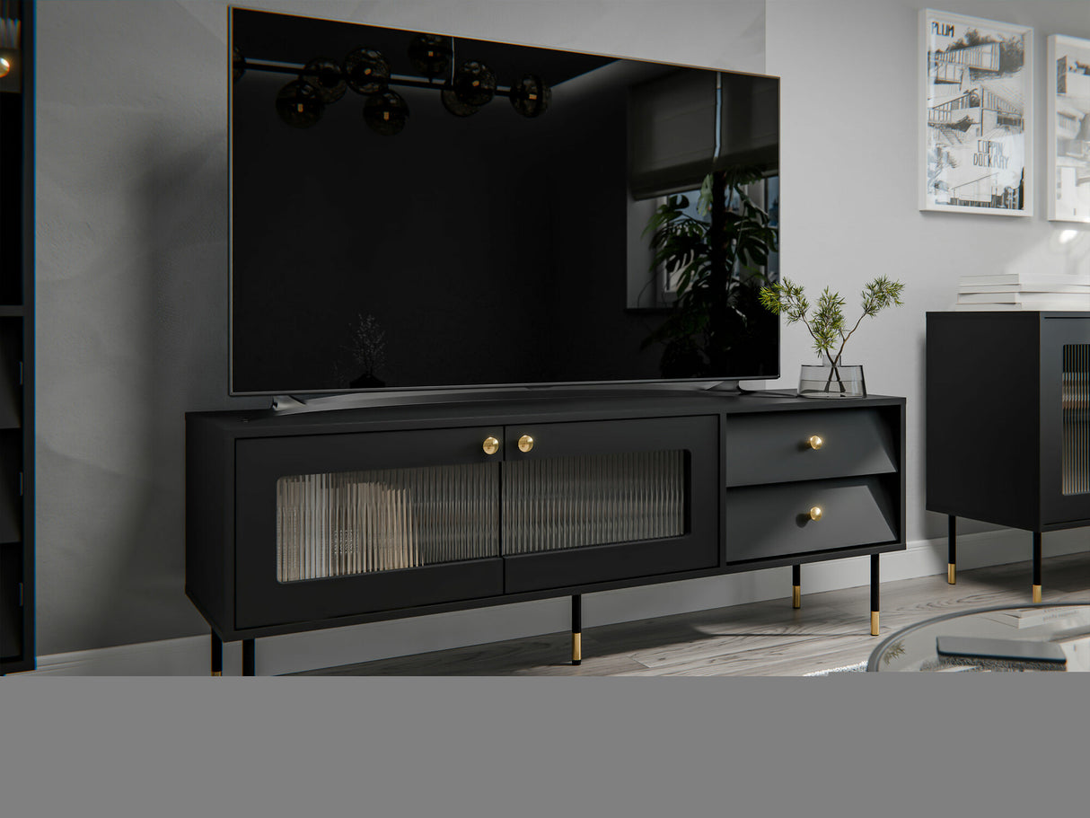 TV-állvány Szafka RTV VALERIO 150, Szín: Fekete