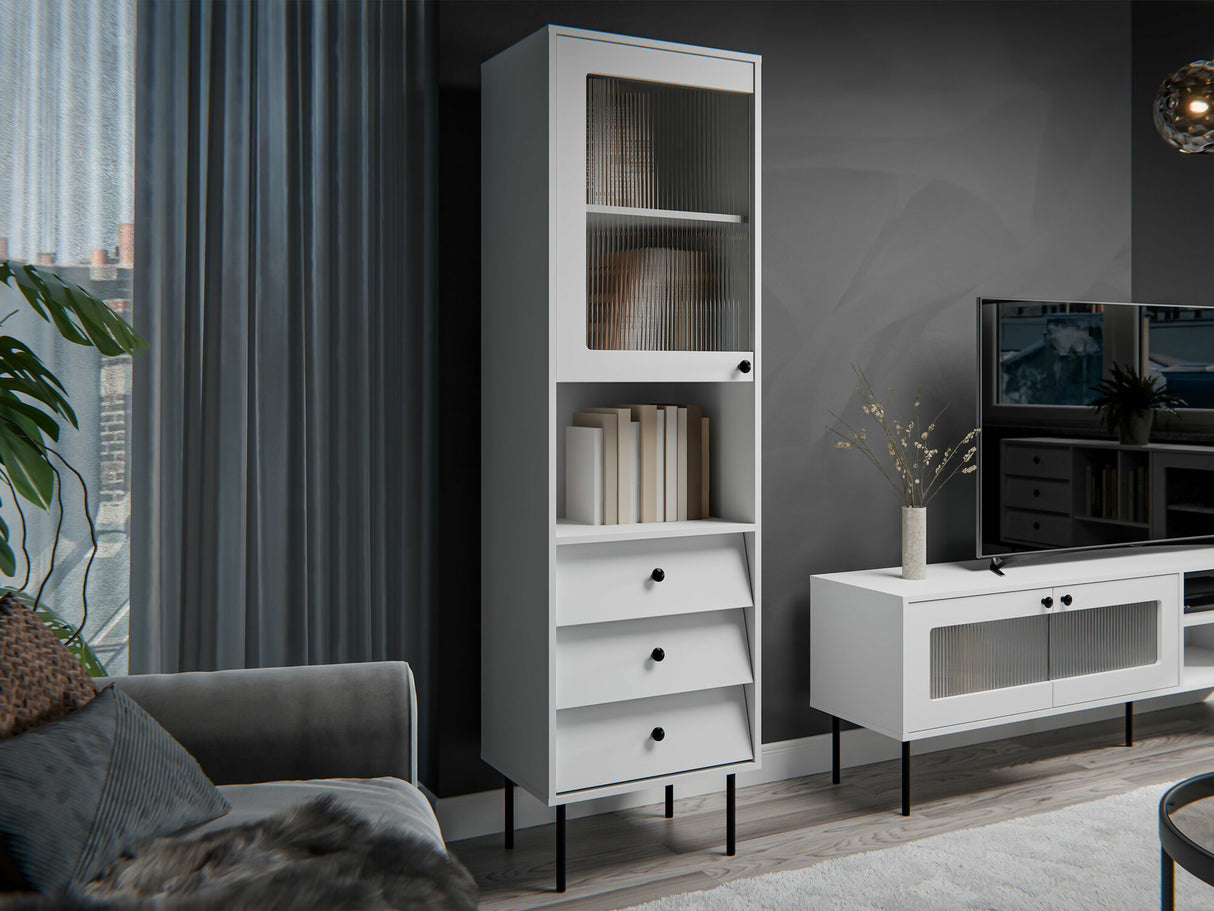 Könyvespolc Witryna VALERIO, Szín: Fehér