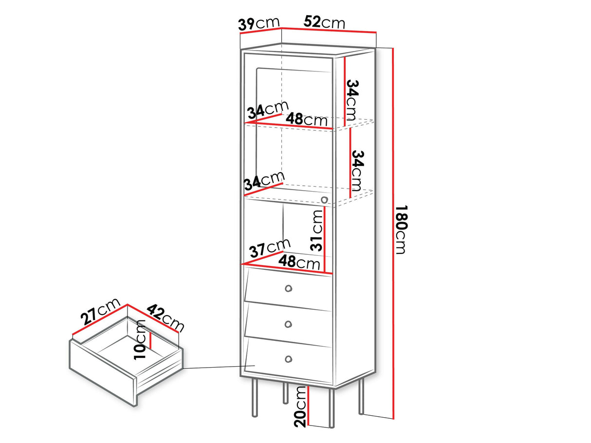 Könyvespolc Witryna VALERIO, Szín: Fekete