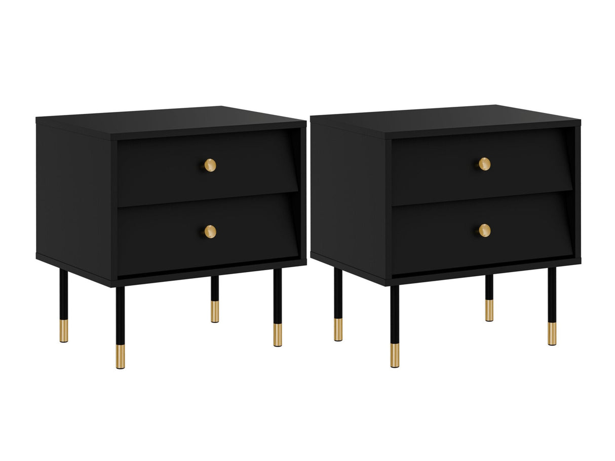 Éjjeliszekrény szett Szafka nemcna VALERIO 2S 2 szt., Szín: Fekete