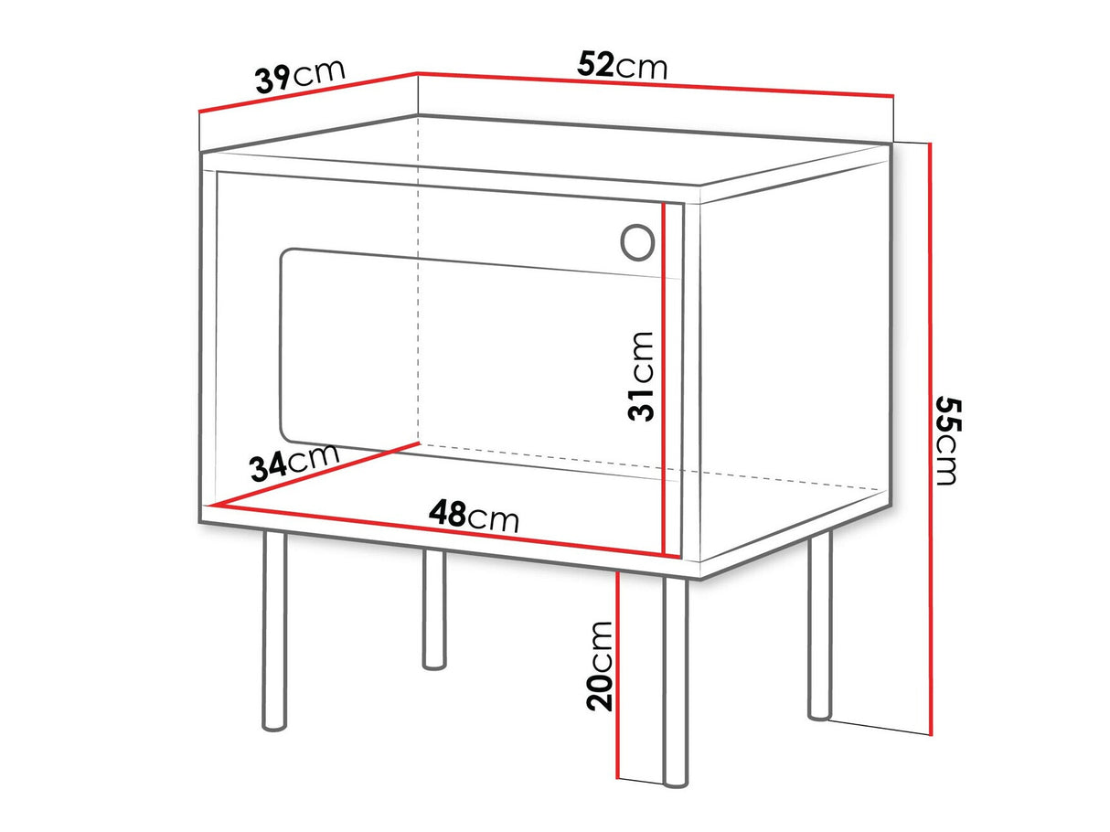 Éjjeliszekrény szett Szafka nemcna VALERIO 1D 2 szt., Szín: Fehér