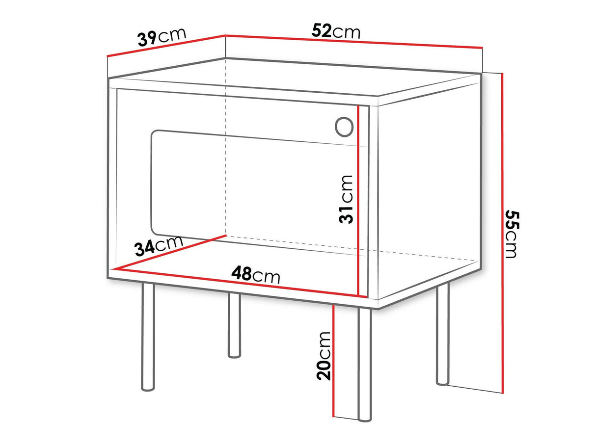 Éjjeliszekrény szett Szafka nemcna VALERIO 1D 2 szt., Szín: Fekete