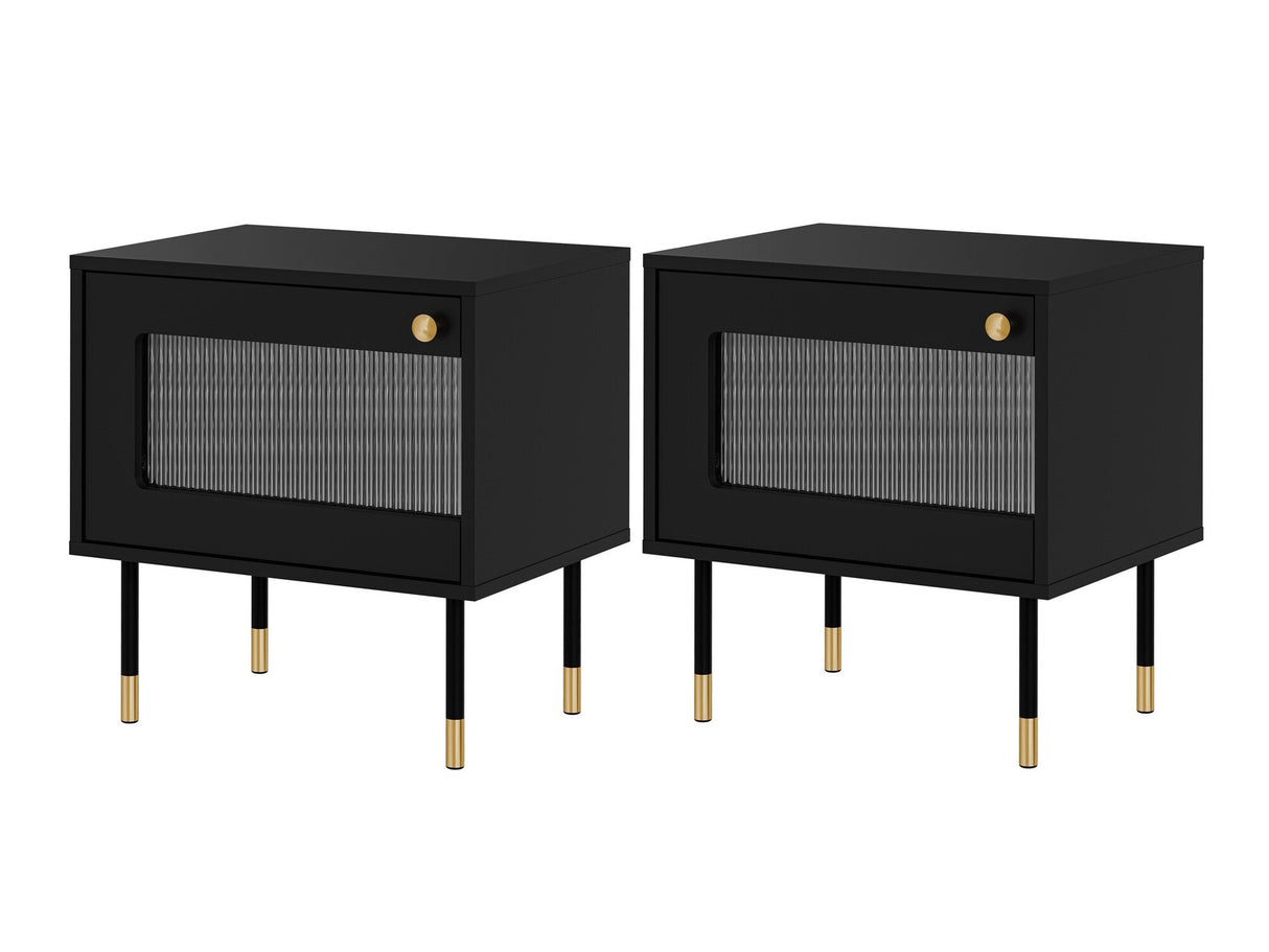 Éjjeliszekrény szett Szafka nemcna VALERIO 1D 2 szt., Szín: Fekete