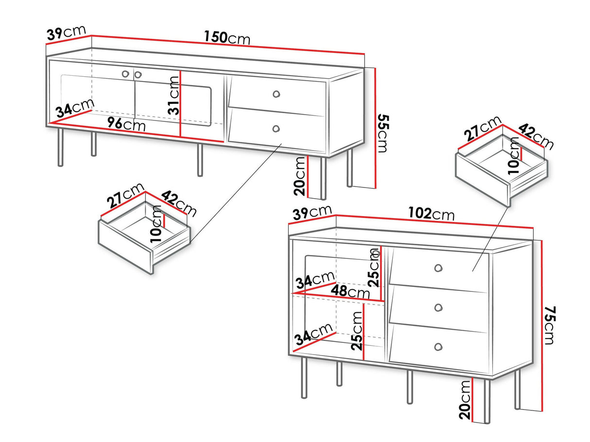 Nappali szett Meble VALERIO I, Szín: Fehér