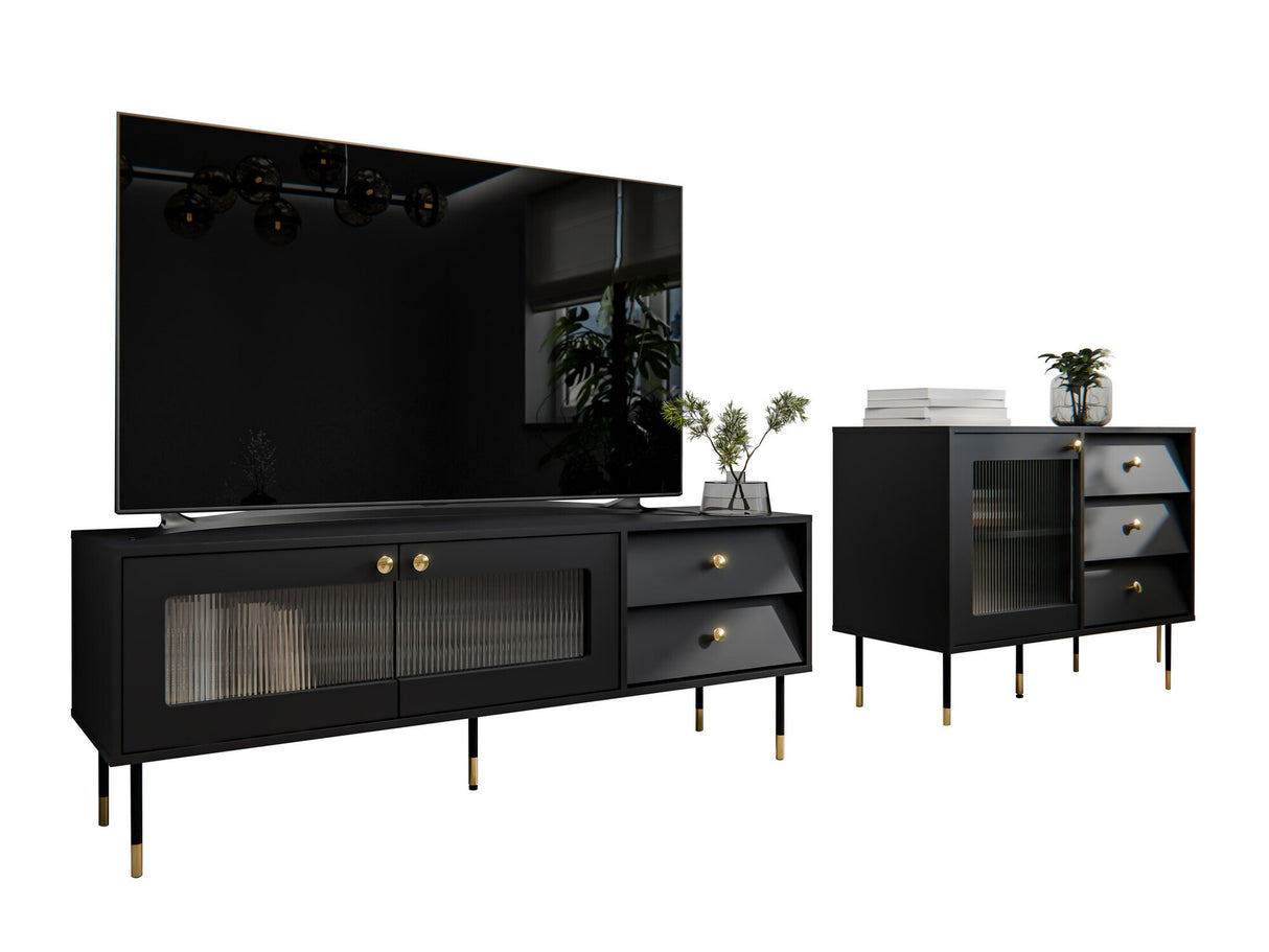 Nappali szett Meble VALERIO I, Szín: Fekete