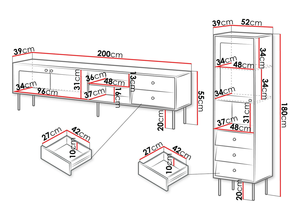 Nappali szett Meble VALERIO II, Szín: Fekete
