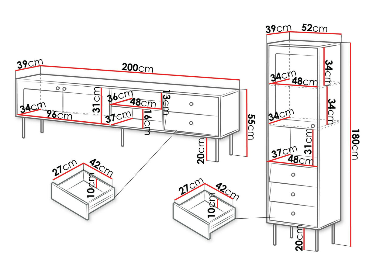 Nappali szett Meble VALERIO II, Szín: Fehér