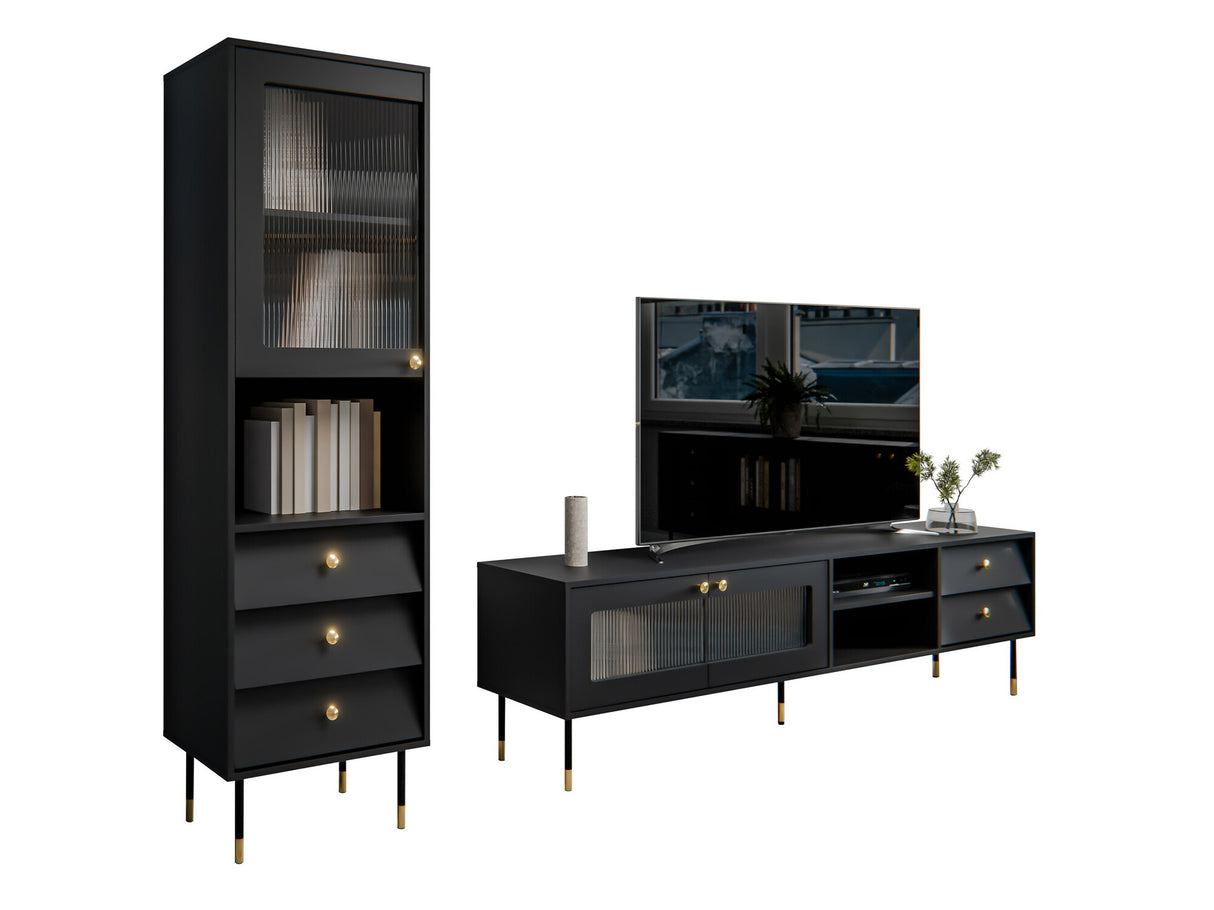 Nappali szett Meble VALERIO II, Szín: Fekete