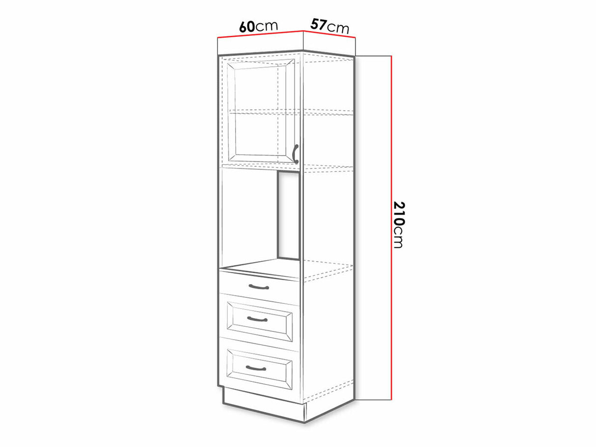 Moduláris szekrény beépített készülékekhez 60 DPS-210 3S 1F RETROLINE (Fehér)