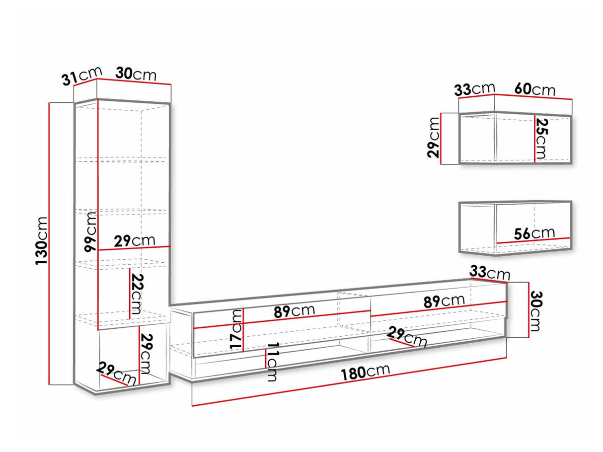 Nappali szett Amadeo (Wikez), Szín: Artisan tölgy, Led világítás: Nem