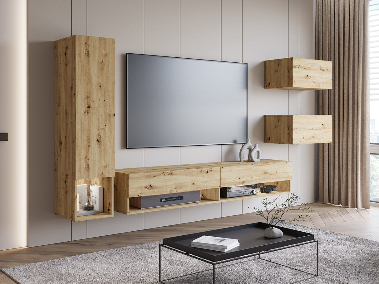 Nappali szett Amadeo (Wikez), Szín: Artisan tölgy, Led világítás: Igen