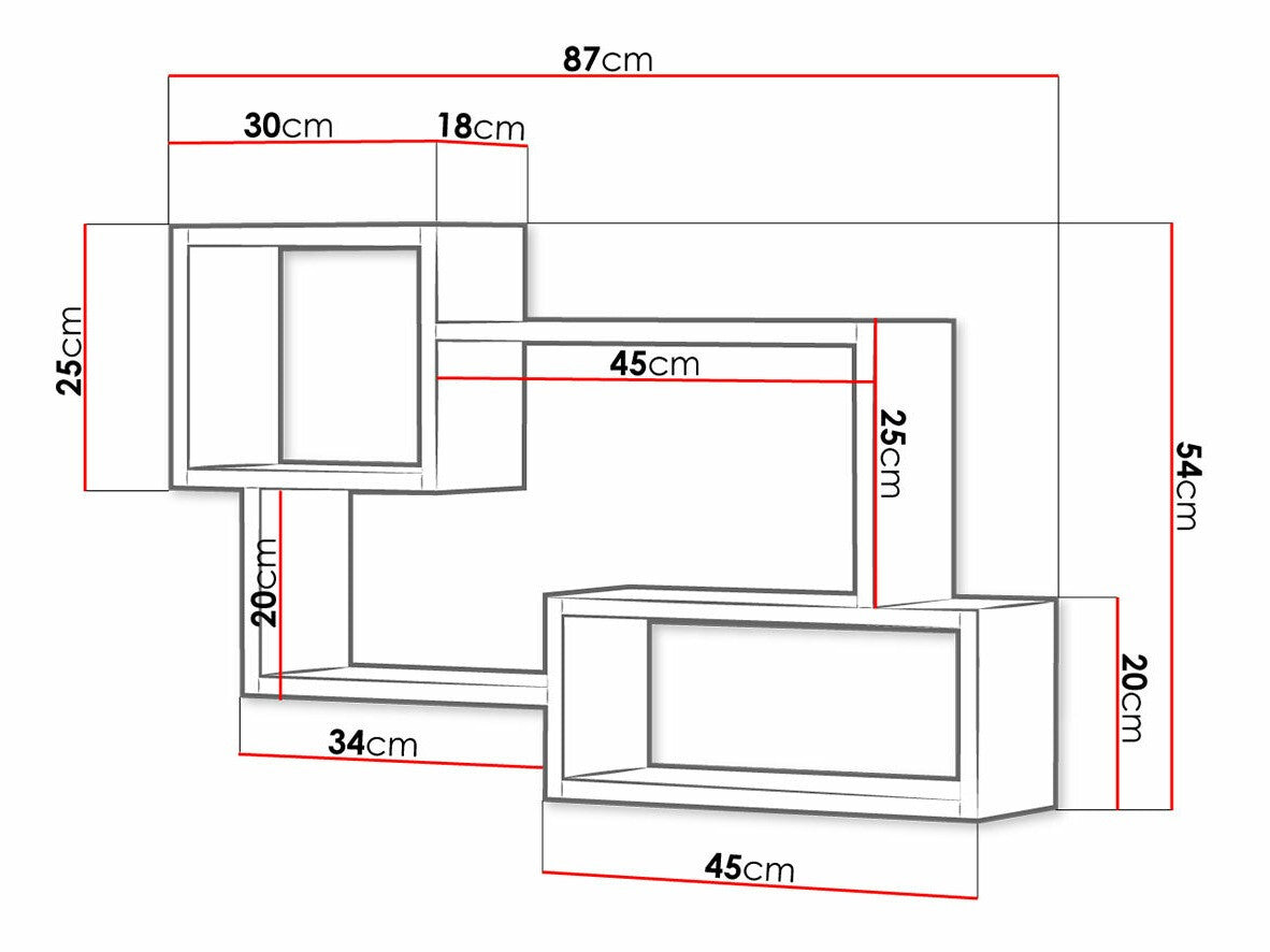 Polc Trio 005 (Cygni), Szín: Beton + Fehér
