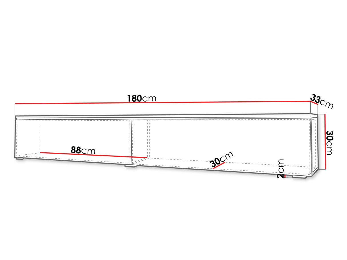 TV-állvány Lowboard D180 (Dlone 180), Led világítás: Nem, Szín: Artisan tölgy