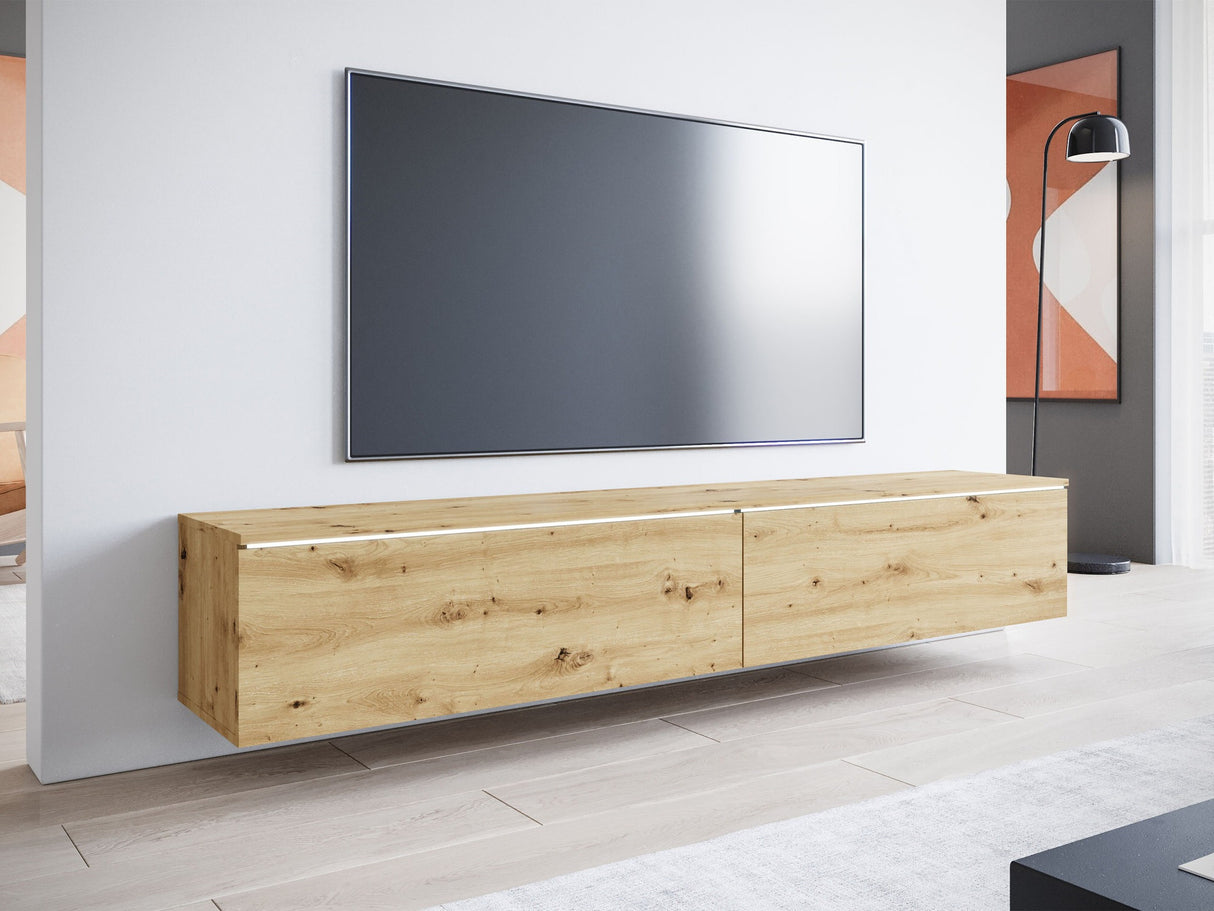 TV-állvány Lowboard D180 (Dlone 180), Led világítás: Igen, Szín: Artisan tölgy