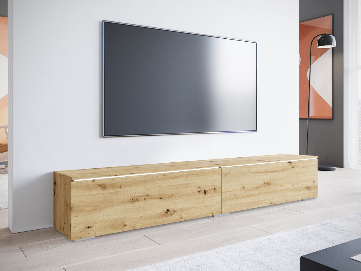 TV-állvány Lowboard D180 (Dlone 180), Led világítás: Igen, Szín: Artisan tölgy