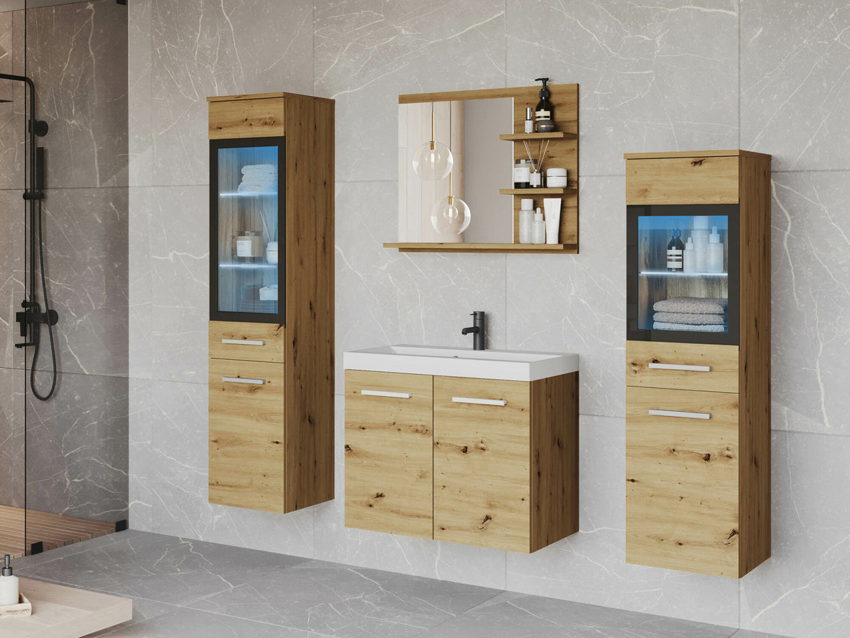 Fürdőszoba garnitúra MADRIT I, Szín: Artisan tölgy, Led világítás: Igen RGB