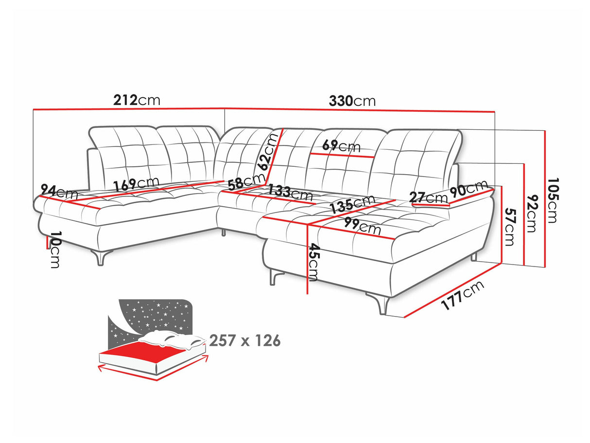 Sarokkanapé Narożnik ENZO, Szín: Manila 16, Változatok: Balos