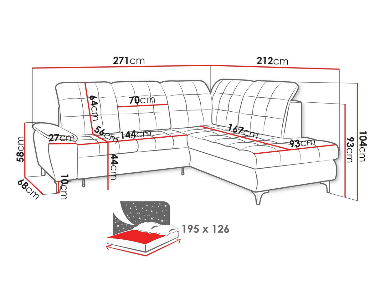 Sarokkanapé Narożnik FOREST, Szín: Manila 02, Változatok: Jobbos