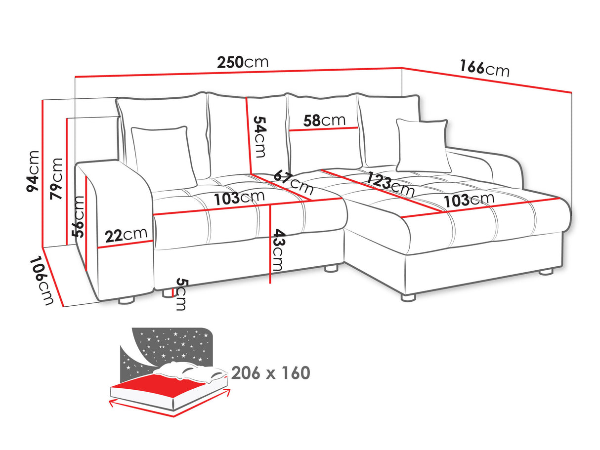 Sarokkanapé Narożnik KRONOS, Szín: Neve 03