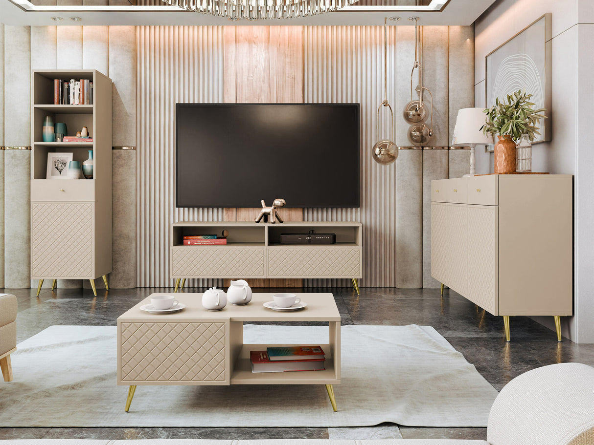 TV-állvány Szafka RTV 2K TEMERRA, Szín: Beige