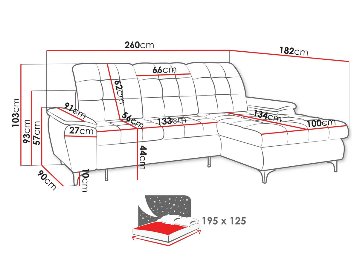 Sarokkanapé Narożnik CRYSTAL, Szín: Manila 02, Változatok: Jobbos