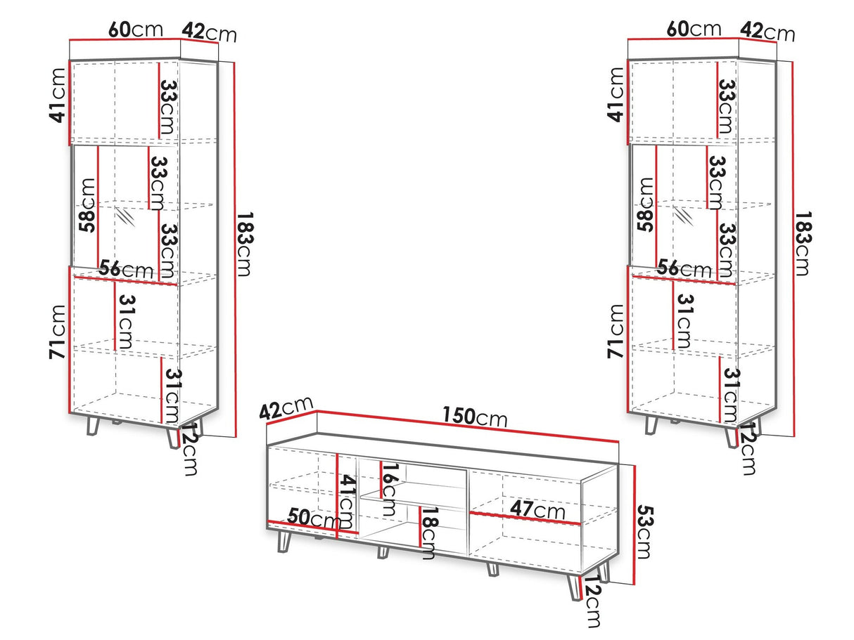 Nappali szett Meble VAMOS II, Szín: Wotan tölgy