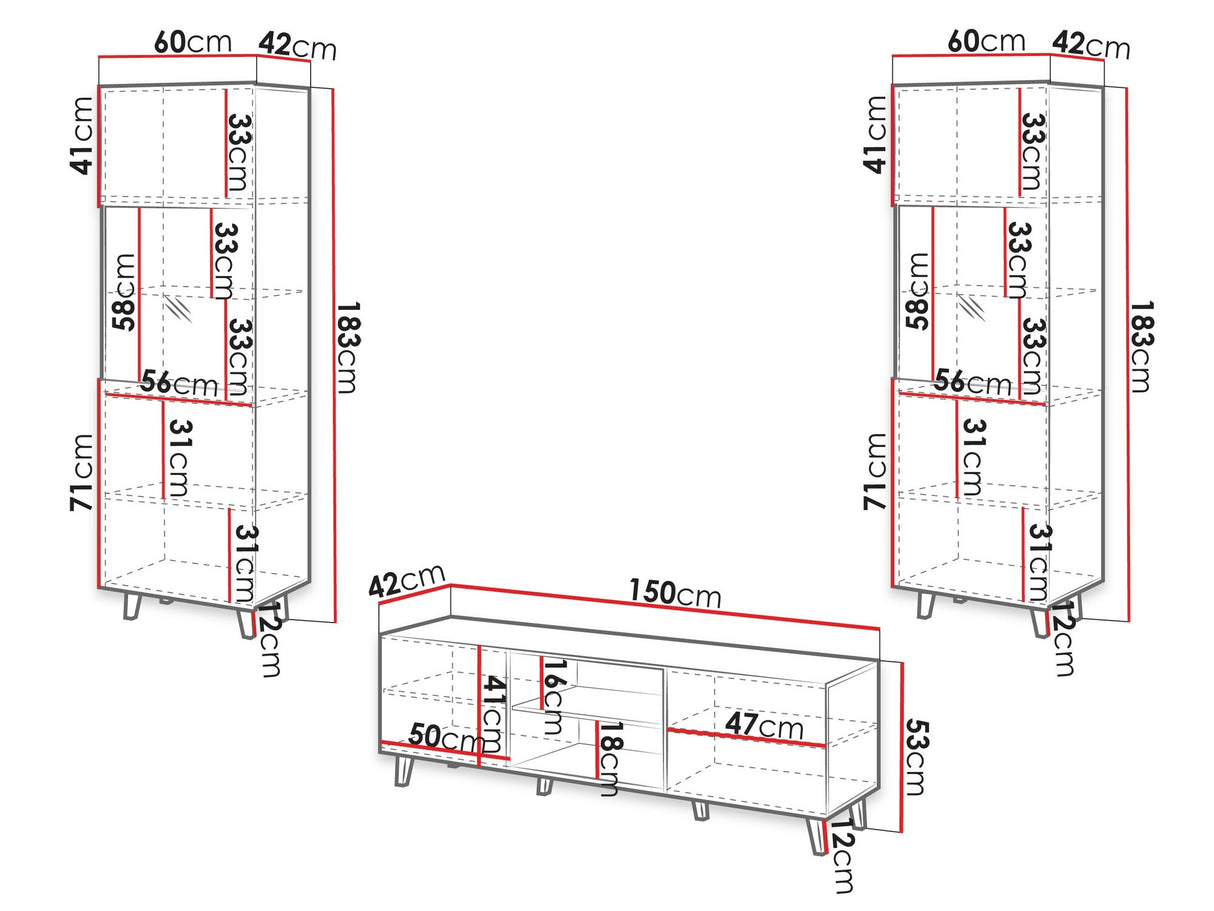 Nappali szett Meble VAMOS II, Szín: Antracit