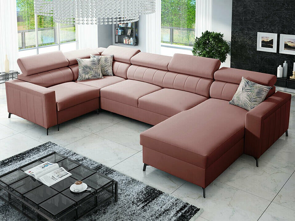 Sarokkanapé Narożnik BALTICO V MINI, Szín: Mono 235 + Botanical 36, Változatok: Jobbos