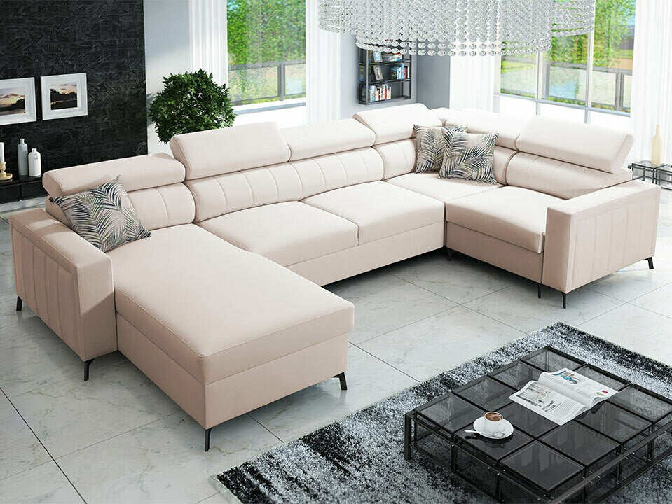 Sarokkanapé Narożnik BALTICO V MAXI, Szín: Mono 231 + Botanical 36, Változatok: Balos