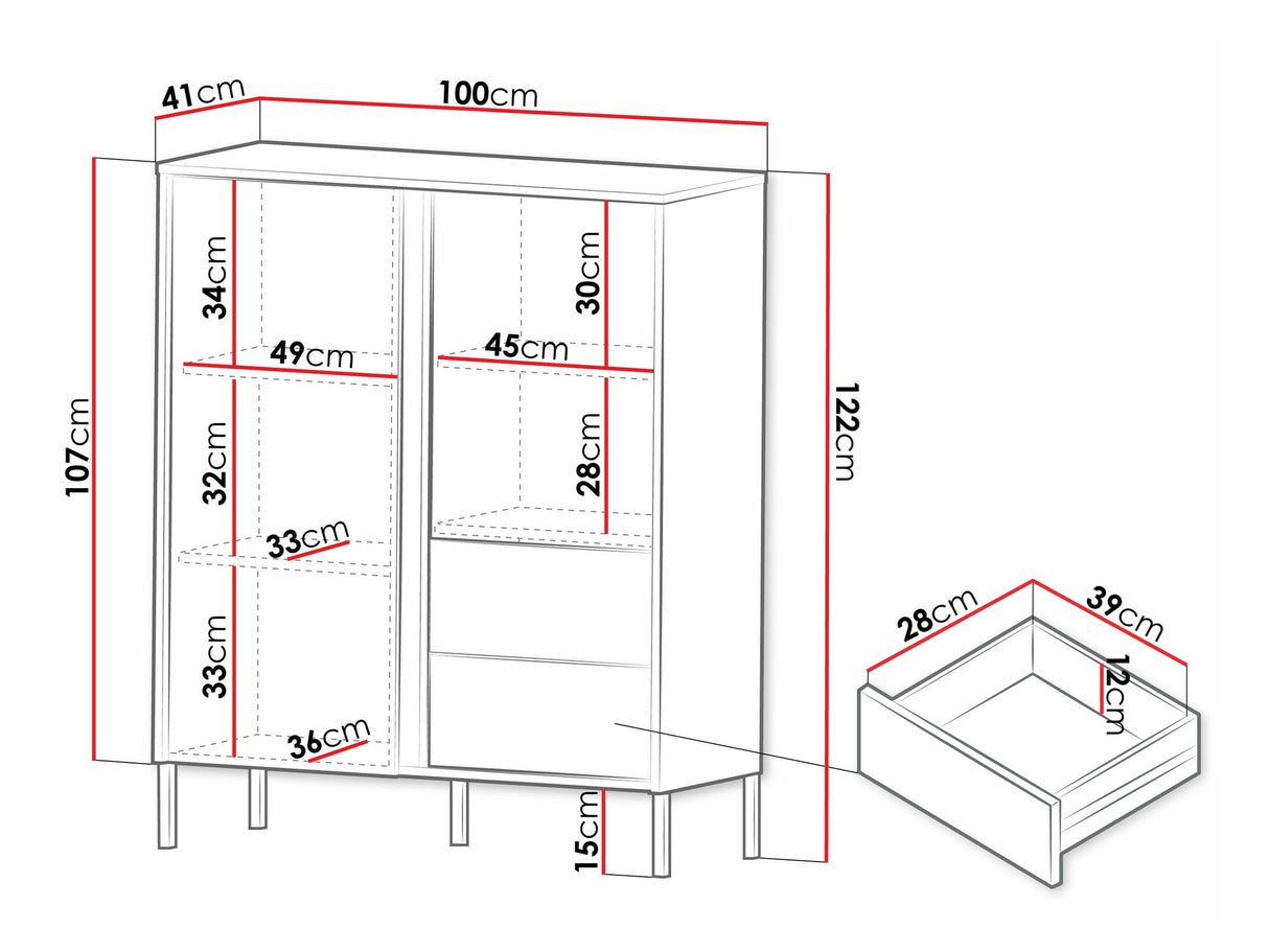 Komód MIA Regał 1, Szín: Fehér