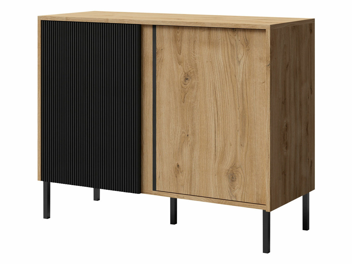 Szekrény MIA Regał 4, Szín: Tölgy + Fekete