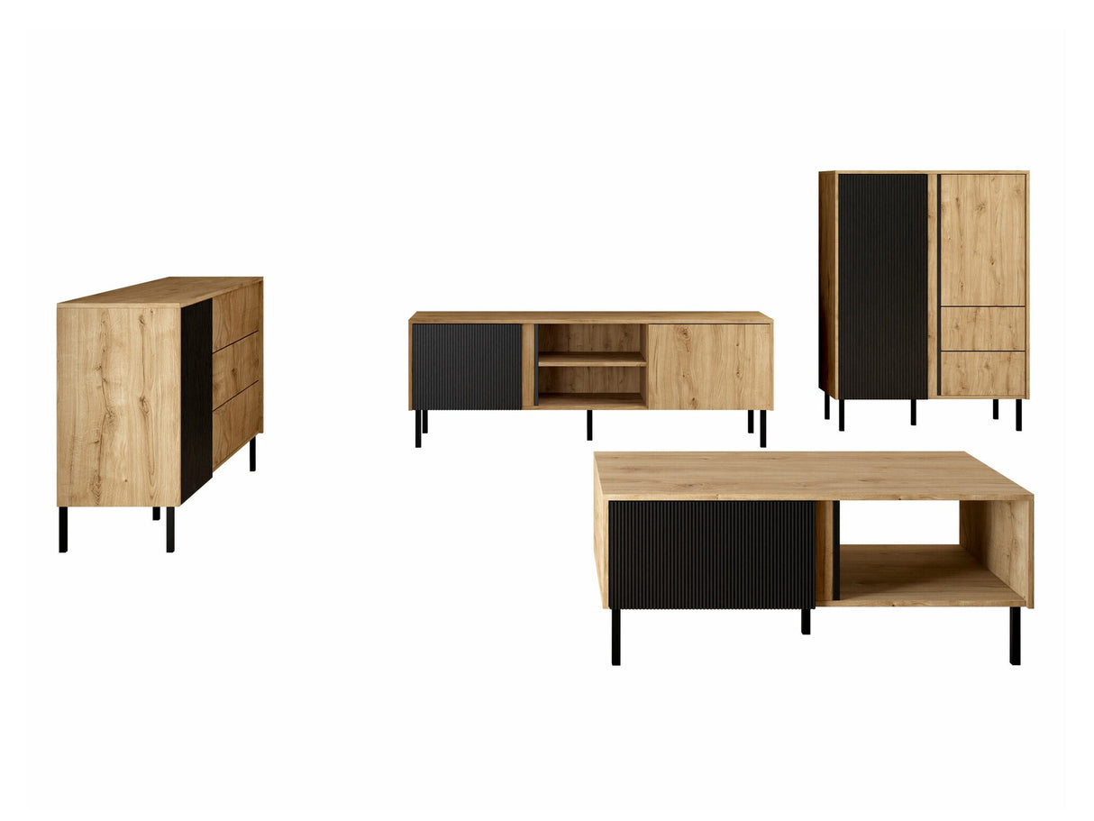 Nappali szett Meble MIA I, Szín: Tölgy + Fekete