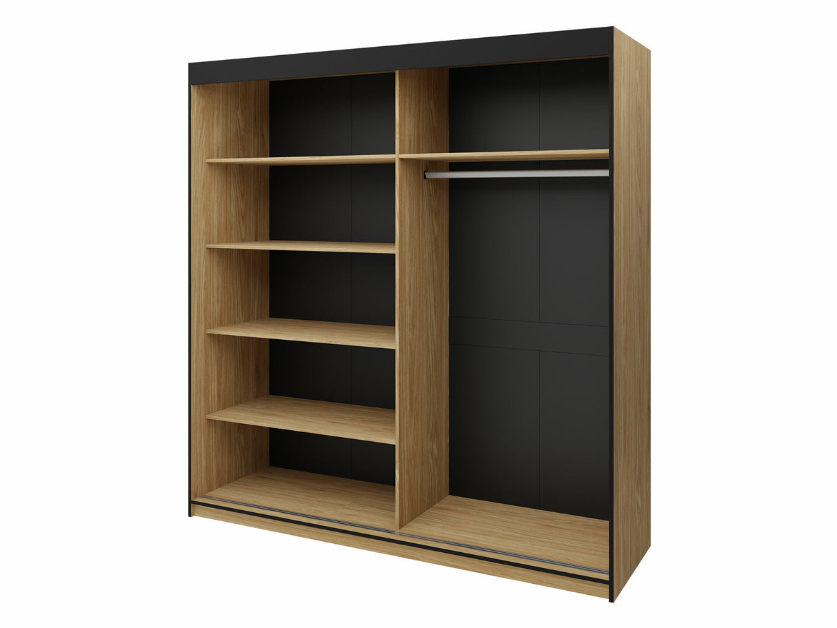 Gardróbszekrény ASTON Regał 1 Szafa 200, Szín: Beige + Tölgy