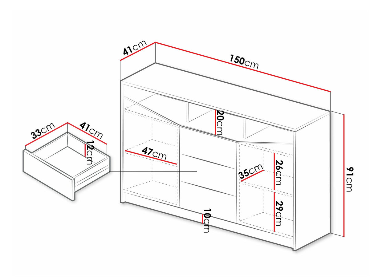 Komód ASTON Regał 3 Komoda, Szín: Beige + Tölgy