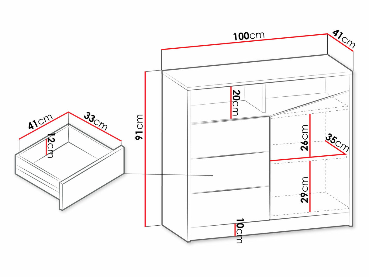 Komód ASTON Regał 5, Szín: Beige + Tölgy