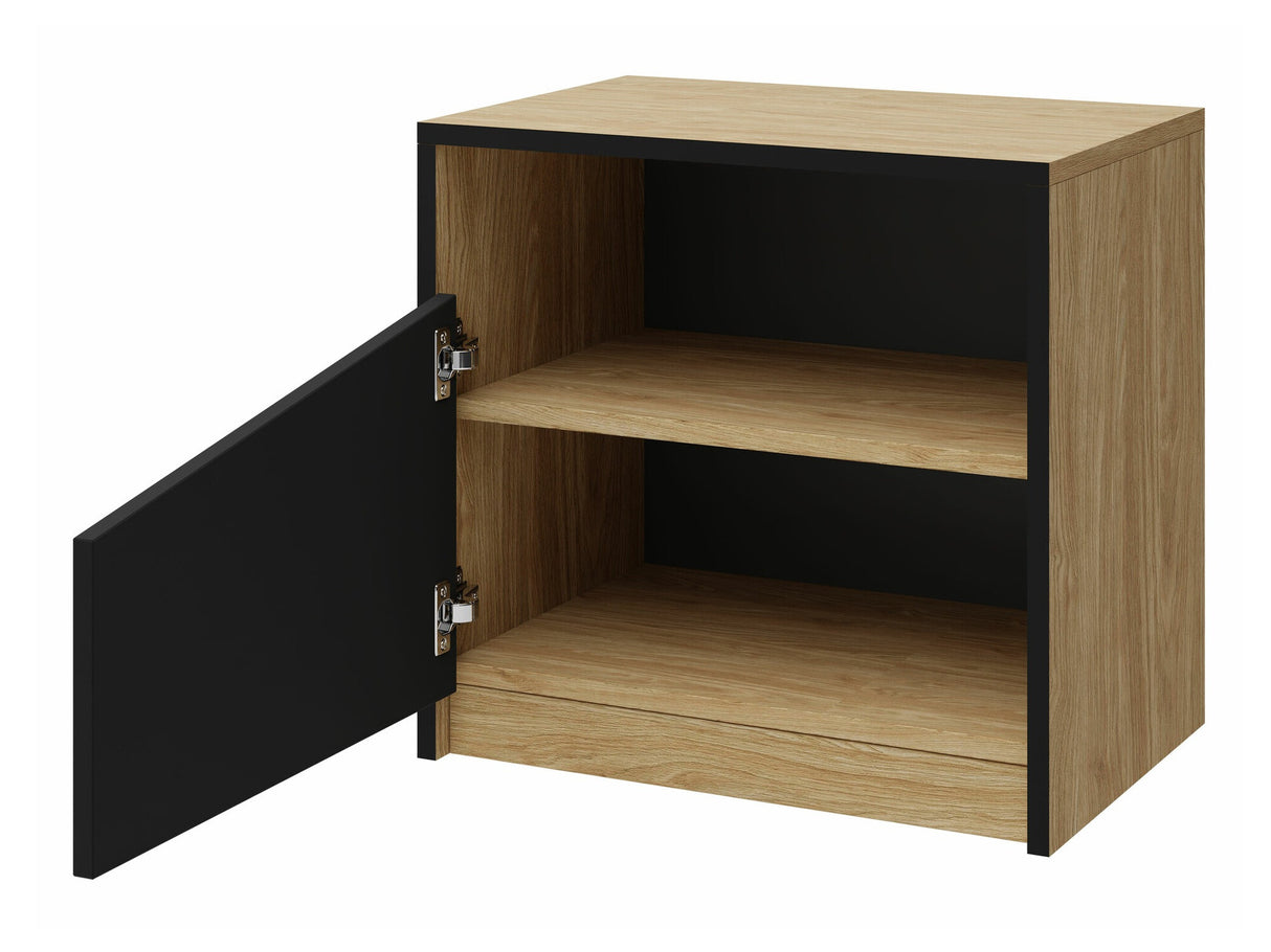 Éjjeliszekrény ASTON Regał 6, Szín: Tölgy + Fekete