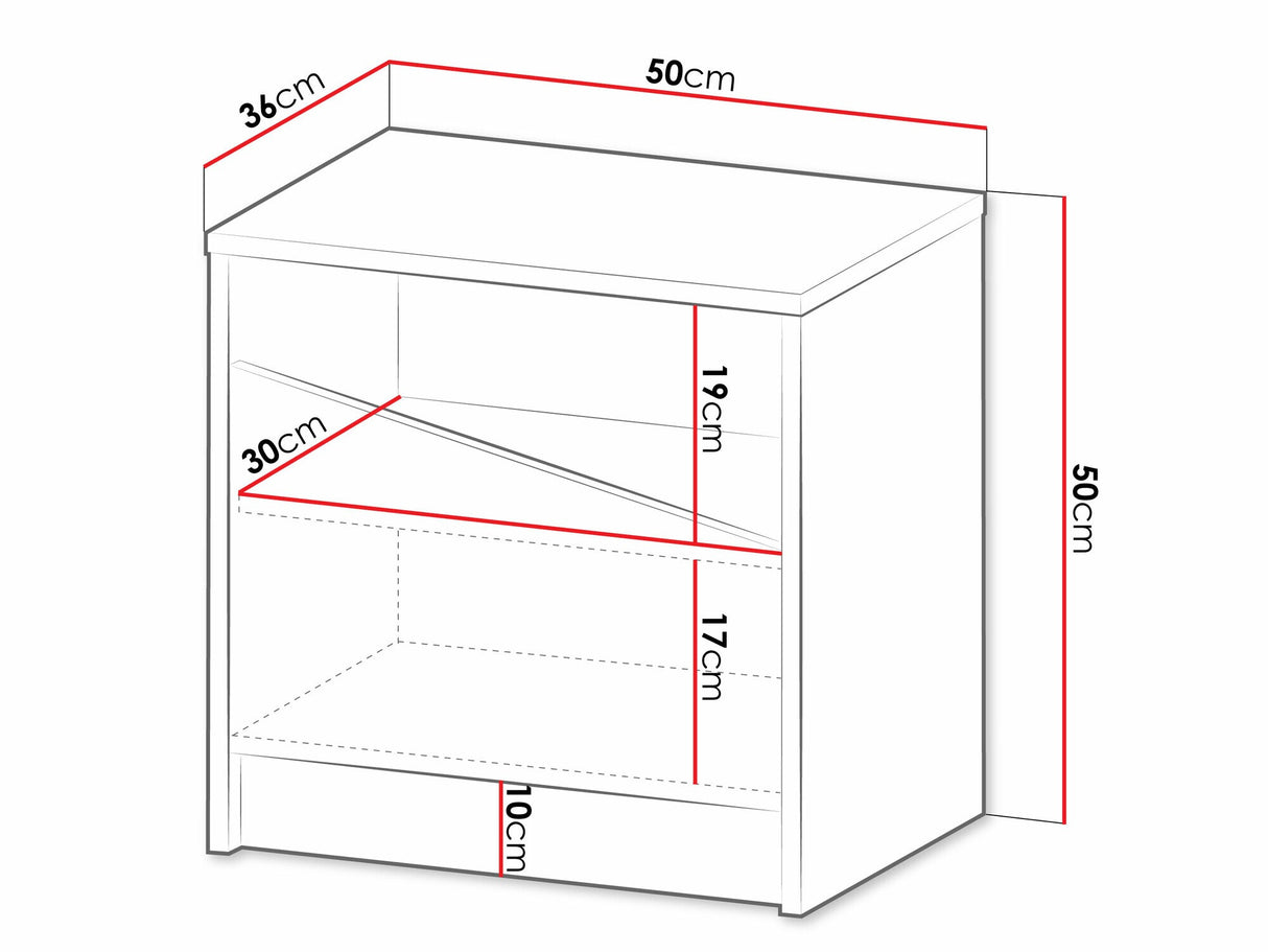 Éjjeliszekrény ASTON Regał 6, Szín: Beige + Tölgy