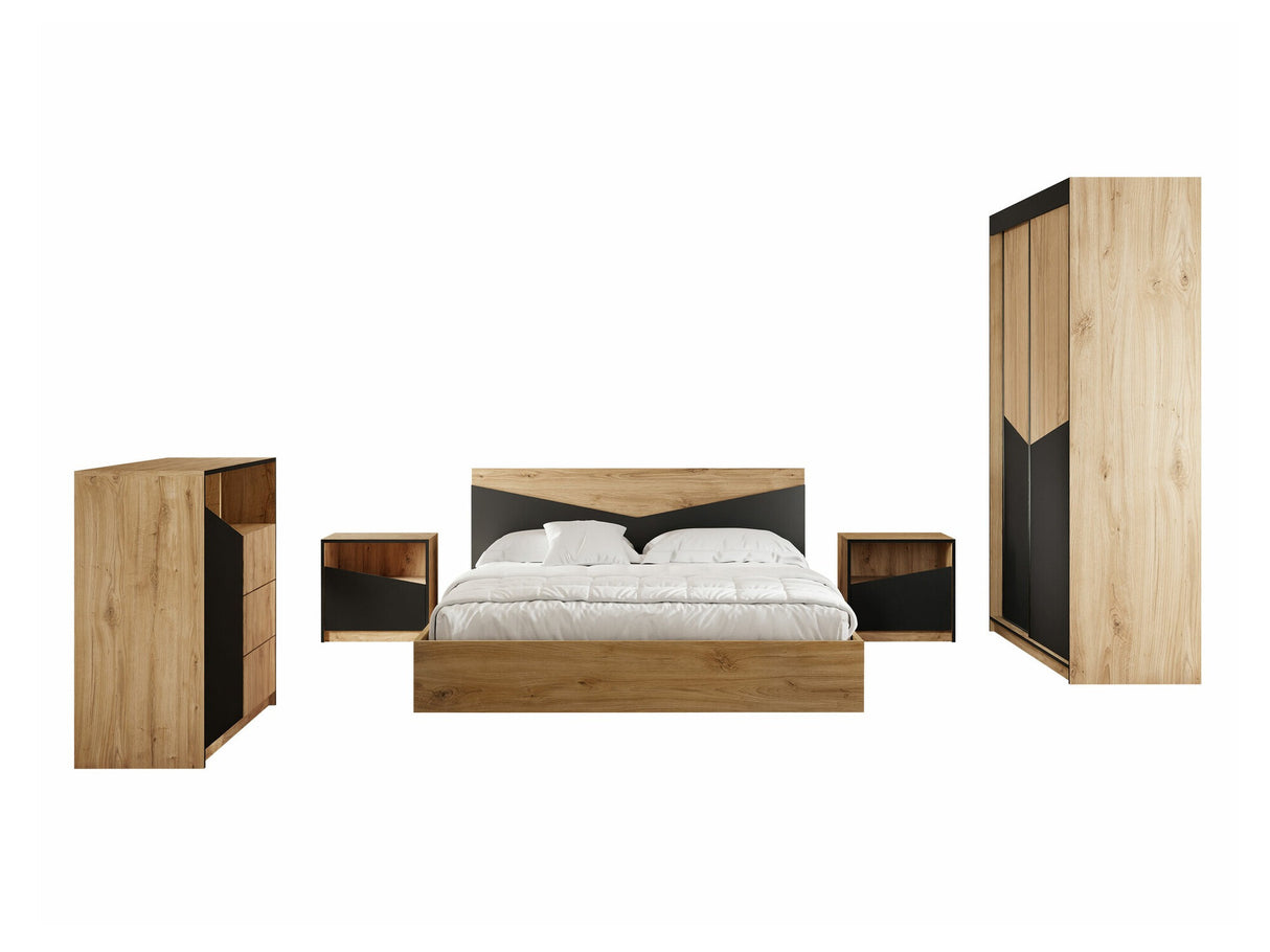 Hálószoba garnitúra Sypialnia ASTON I, Szín: Tölgy + Fekete