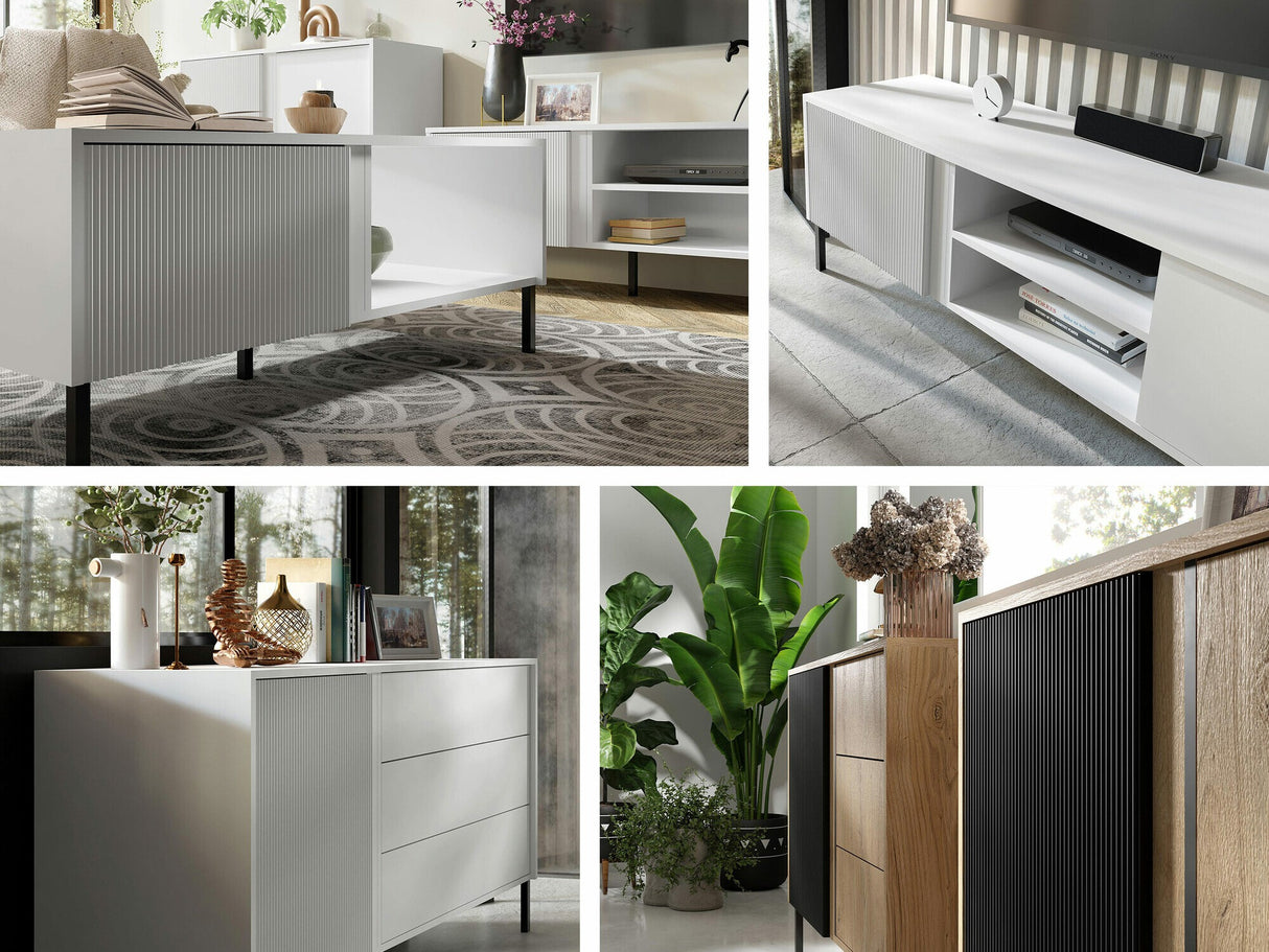 Szekrény MIA Regał 2 Komoda, Szín: Tölgy + Fekete