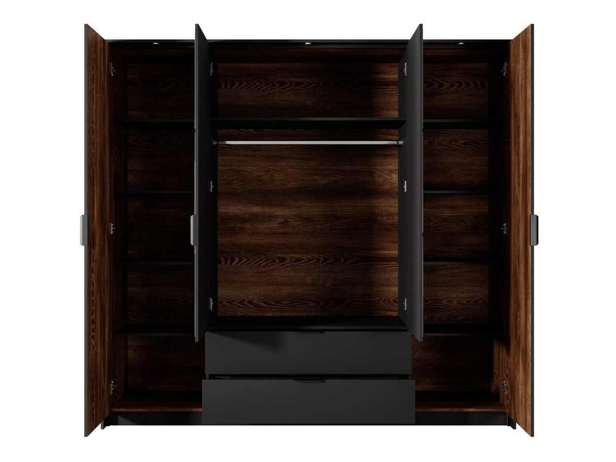 Gardróbszekrény Milton A szafa 220, Led világítás: Igen