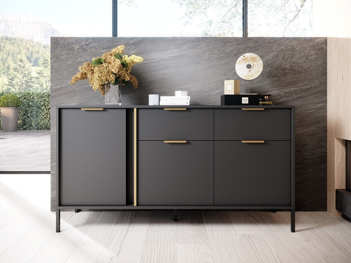 Komód Lars B komód 153 3d2s - Antracyt