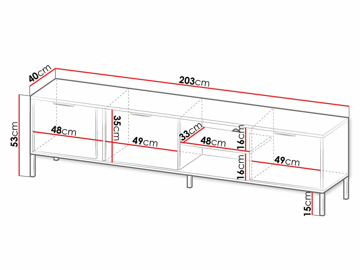 TV-állvány Lars F rtv 203 3d - Antracyt