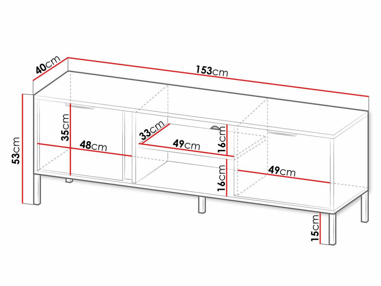 TV-állvány Lars G rtv 153 2d - Antracyt